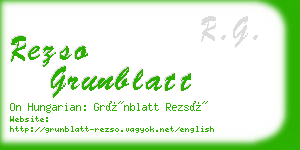 rezso grunblatt business card